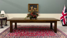 Load image into Gallery viewer, Antique French Country Farmhouse Dining Table LARGE 118" Oak Drawers c.1900