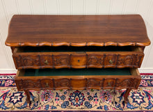 Load image into Gallery viewer, Antique French Chest of Drawers Console Serpentine Carved Walnut Louis XV c.1920