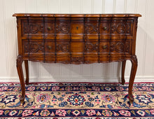 Load image into Gallery viewer, Antique French Chest of Drawers Console Serpentine Carved Walnut Louis XV c.1920