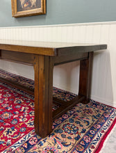 Load image into Gallery viewer, Antique French Country Farmhouse Dining Table LARGE 118" Oak Drawers c.1900
