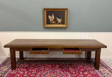 Load image into Gallery viewer, Antique French Country Farmhouse Dining Table LARGE 118" Oak Drawers c.1900