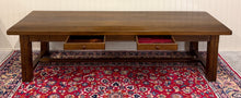 Load image into Gallery viewer, Antique French Country Farmhouse Dining Table LARGE 118" Oak Drawers c.1900