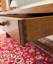 Load image into Gallery viewer, Antique French Country Farmhouse Dining Table LARGE 118" Oak Drawers c.1900