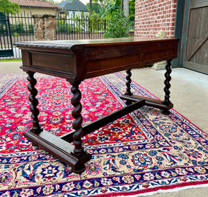 Antique French Desk Writing Table Sofa Entry Table Oak Barley Twist Renaissance