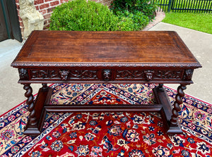 Antique French Desk Writing Table Sofa Entry Table Oak Barley Twist Renaissance