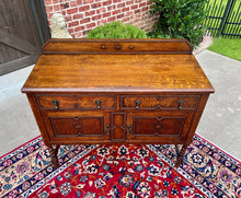 Load image into Gallery viewer, Antique English Sideboard Server Buffet Barley Twist Jacobean Honey Oak c.1930s