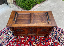 Load image into Gallery viewer, Antique French Trunk Chest Blanket Box Storage Coffer Gothic Revival c. 1920-30