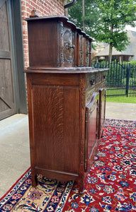 Antique French Buffet Sideboard Server Cupboard Panetiere Highly Carved Oak 19C