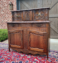 Load image into Gallery viewer, Antique French Buffet Sideboard Server Cupboard Panetiere Highly Carved Oak 19C