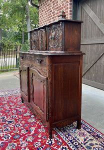 Antique French Buffet Sideboard Server Cupboard Panetiere Highly Carved Oak 19C