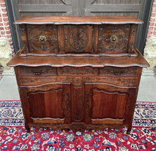 Load image into Gallery viewer, Antique French Buffet Sideboard Server Cupboard Panetiere Highly Carved Oak 19C