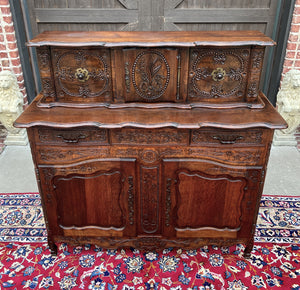 Antique French Buffet Sideboard Server Cupboard Panetiere Highly Carved Oak 19C