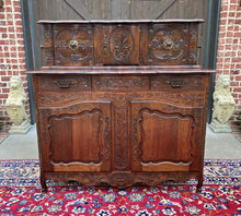 Load image into Gallery viewer, Antique French Buffet Sideboard Server Cupboard Panetiere Highly Carved Oak 19C