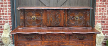 Load image into Gallery viewer, Antique French Buffet Sideboard Server Cupboard Panetiere Highly Carved Oak 19C