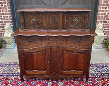 Load image into Gallery viewer, Antique French Buffet Sideboard Server Cupboard Panetiere Highly Carved Oak 19C