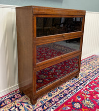 Load image into Gallery viewer, Antique English Barristers Lawyers Bookcase Bookshelf Cabinet Oak c. 1940s