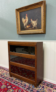 Antique English Barristers Lawyers Bookcase Bookshelf Cabinet Oak c. 1940s