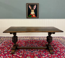 Load image into Gallery viewer, Antique English Jacobean Dining Table Breakfast Table Oak 6' Wide c.1920s-30s