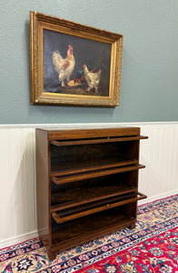 Antique English Barristers Lawyers Bookcase Bookshelf Cabinet Oak c. 1940s