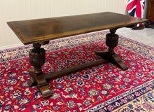 Load image into Gallery viewer, Antique English Jacobean Dining Table Breakfast Table Oak 6' Wide c.1920s-30s