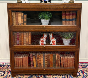 Antique English Barristers Lawyers Bookcase Bookshelf Cabinet Oak c. 1940s