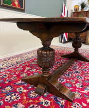 Load image into Gallery viewer, Antique English Jacobean Dining Table Breakfast Table Oak 6' Wide c.1920s-30s