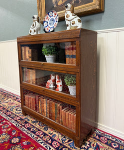 Antique English Barristers Lawyers Bookcase Bookshelf Cabinet Oak c. 1940s