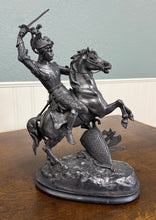 Load image into Gallery viewer, Antique French Pair of Patinated Spelter Sculptures Knights On Horseback