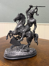 Load image into Gallery viewer, Antique French Pair of Patinated Spelter Sculptures Knights On Horseback