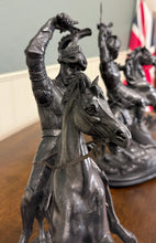 Load image into Gallery viewer, Antique French Pair of Patinated Spelter Sculptures Knights On Horseback