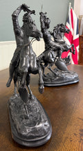 Load image into Gallery viewer, Antique French Pair of Patinated Spelter Sculptures Knights On Horseback