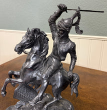 Load image into Gallery viewer, Antique French Pair of Patinated Spelter Sculptures Knights On Horseback