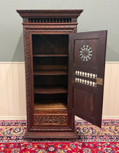 Load image into Gallery viewer, Antique French Breton Armoire Wardrobe Linen Cabinet Drawer Carved Chestnut 19th