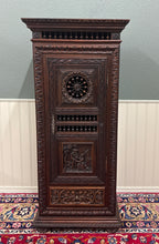 Load image into Gallery viewer, Antique French Breton Armoire Wardrobe Linen Cabinet Drawer Carved Chestnut 19th