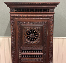 Load image into Gallery viewer, Antique French Breton Armoire Wardrobe Linen Cabinet Drawer Carved Chestnut 19th