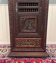 Load image into Gallery viewer, Antique French Breton Armoire Wardrobe Linen Cabinet Drawer Carved Chestnut 19th