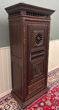 Load image into Gallery viewer, Antique French Breton Armoire Wardrobe Linen Cabinet Drawer Carved Chestnut 19th
