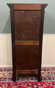 Antique French Breton Armoire Wardrobe Linen Cabinet Drawer Carved Chestnut 19th