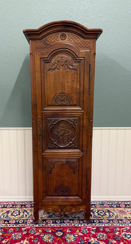 Antique French Louis XVI Armoire Cupboard Linen Cabinet Bonnetiere Mahogany