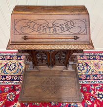 Load image into Gallery viewer, Antique French Gothic Renaissance Prie Dieu Prayer Kneeler Prayer Bench 19thC