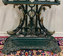 Load image into Gallery viewer, Antique English Gilt &amp; Painted Cast Iron Umbrella Stick Cane Stand
