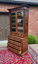 Load image into Gallery viewer, Antique French Bookcase &amp; Chest of Drawers Display Cabinet Barley Twist Oak 19C