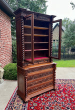 Load image into Gallery viewer, Antique French Bookcase &amp; Chest of Drawers Display Cabinet Barley Twist Oak 19C