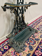 Load image into Gallery viewer, Antique English Gilt &amp; Painted Cast Iron Umbrella Stick Cane Stand