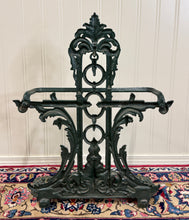 Load image into Gallery viewer, Antique English Gilt &amp; Painted Cast Iron Umbrella Stick Cane Stand