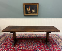 Load image into Gallery viewer, Antique French Country Farm Dining Table Farmhouse Trestle Base Oak early 19th c