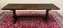 Load image into Gallery viewer, Antique French Country Farm Dining Table Farmhouse Trestle Base Oak early 19th c