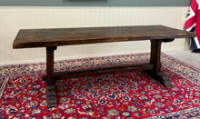 Load image into Gallery viewer, Antique French Country Farm Dining Table Farmhouse Trestle Base Oak early 19th c