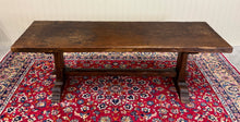 Load image into Gallery viewer, Antique French Country Farm Dining Table Farmhouse Trestle Base Oak early 19th c
