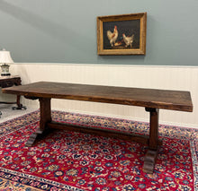 Load image into Gallery viewer, Antique French Country Farm Dining Table Farmhouse Trestle Base Oak early 19th c
